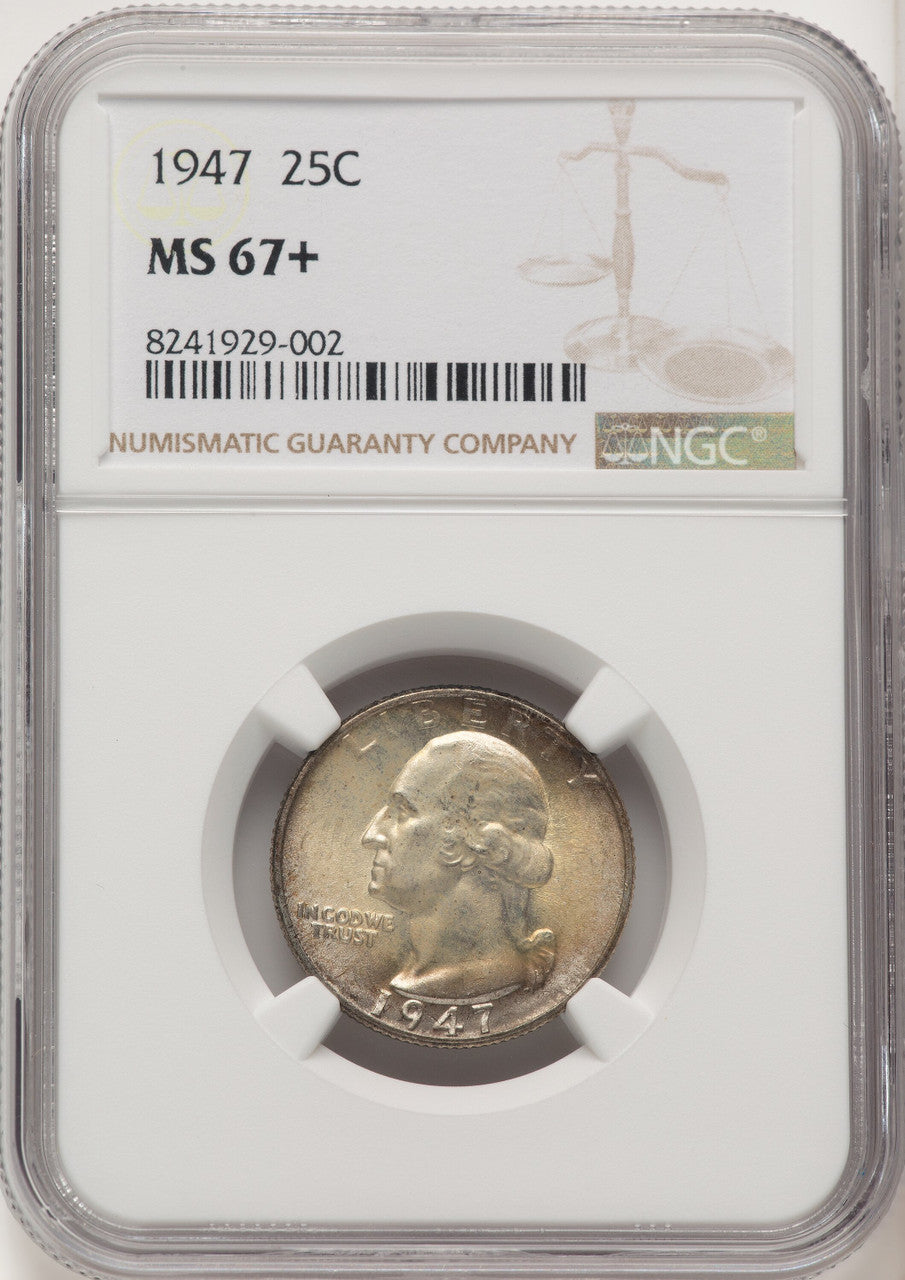 1947 25C Washington Quarter NGC MS67+