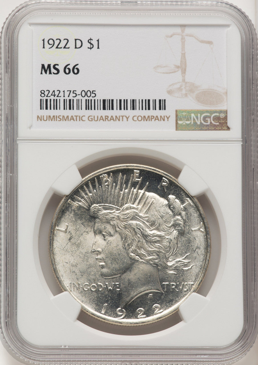 1922-D Peace Dollar NGC MS66 (773673009)