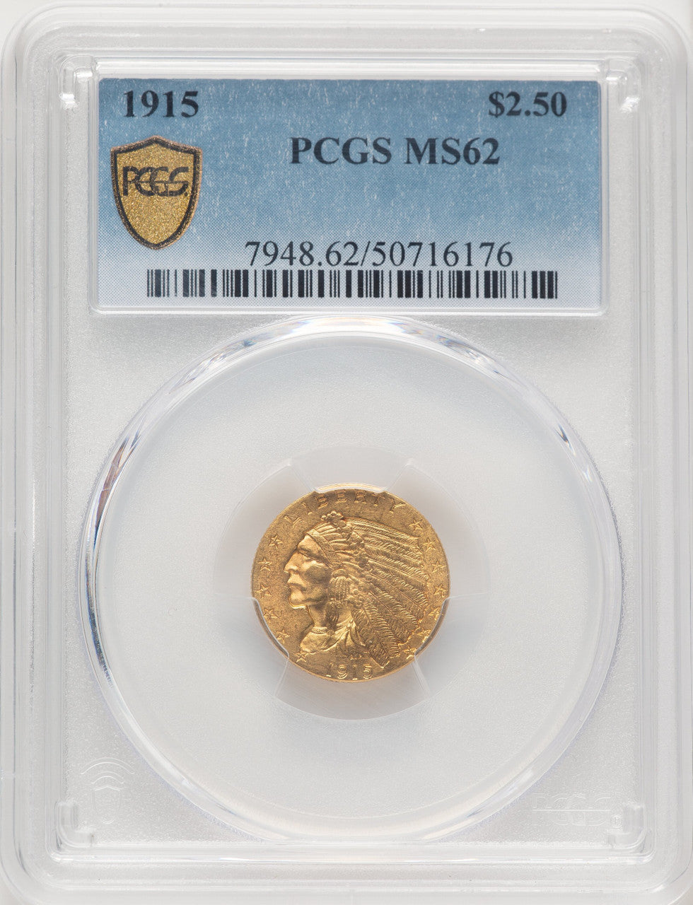 1915 $2.50 Indian Quarter Eagle PCGS MS62 (774999001)