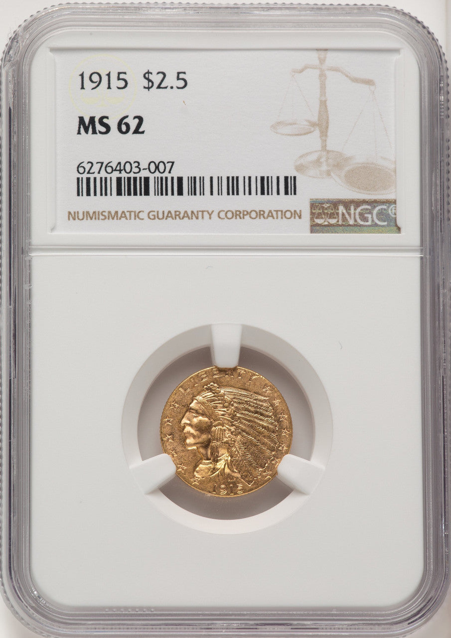 1915 $2.50 Indian Quarter Eagle NGC MS62 (774838015)