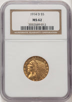 1914-D $5 Indian Half Eagle NGC MS62 (774999004)