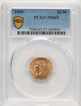 1909 $2.50 Indian Quarter Eagle PCGS MS65 (773698047)