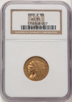 1908-S $5 Indian Half Eagle NGC AU55 (774999003)