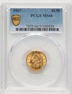 1907 $2.50 Liberty Quarter Eagle PCGS MS66 (773687056)