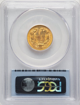 1855 $3 Three Dollar Gold Pieces PCGS MS62
