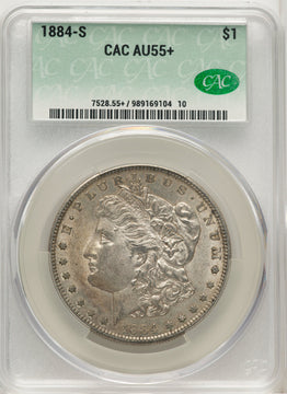1884-S CACG Plus Morgan Dollar CACG AU55+