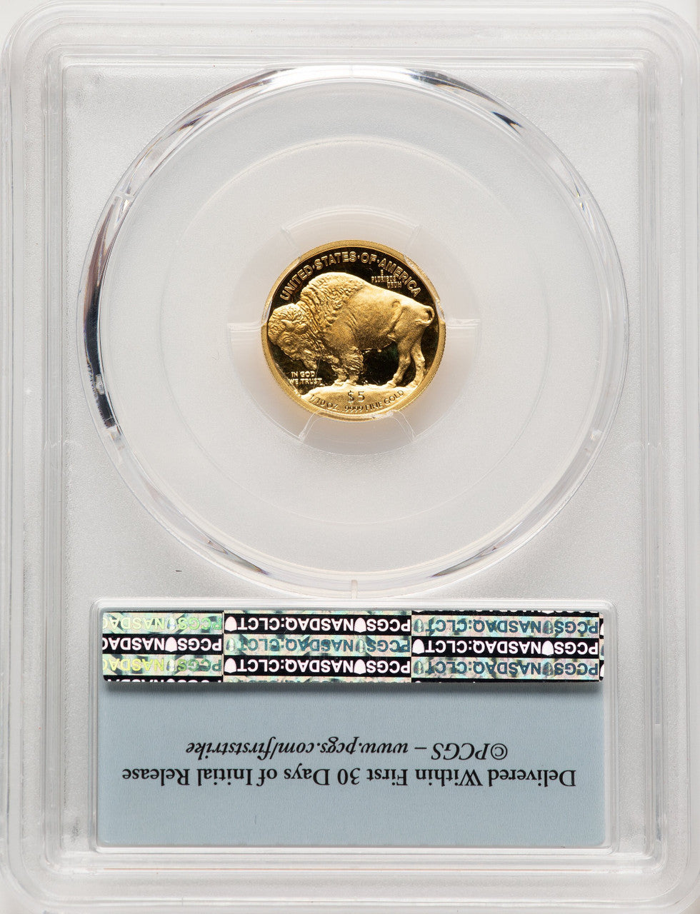 2008-W $5 Tenth-Ounce Gold Buffalo First Strike FS Bison Label PCGS PR70