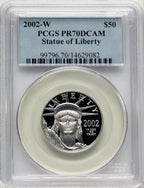 2002-W $50 Half-Ounce Platinum Eagle Blue Gradient PCGS PR70 (773265025)