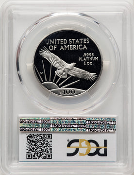 1997-W $100 One-Ounce Platinum Eagle Statue of Liberty Blue Gradient PCGS PR70 (520203177)