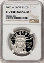 2006-W $100 One-Ounce Platinum Eagle Statue of Liberty Brown Label NGC PF70 (774692008)