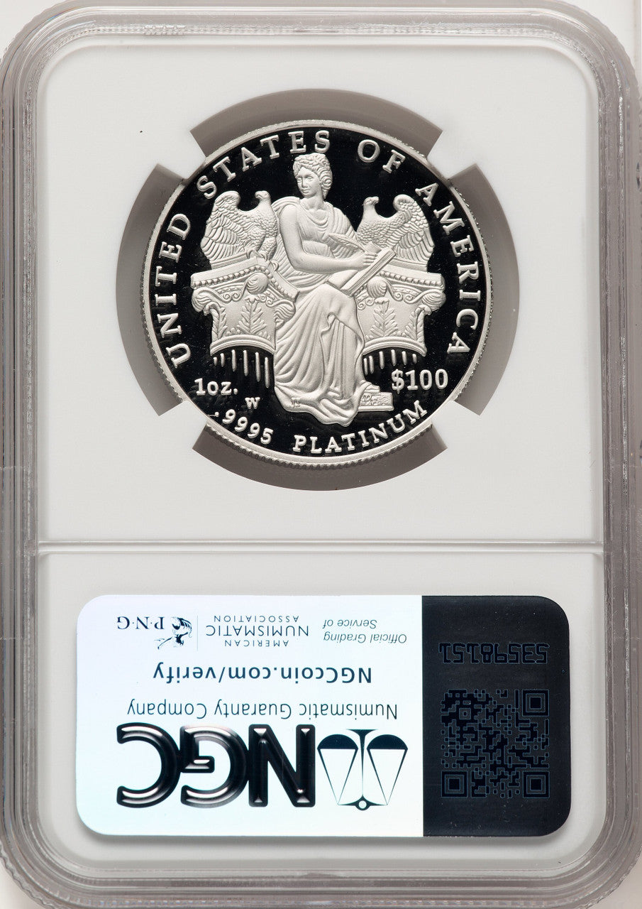 2006-W $100 One-Ounce Platinum Eagle Statue of Liberty Brown Label NGC PF70 (774692008)