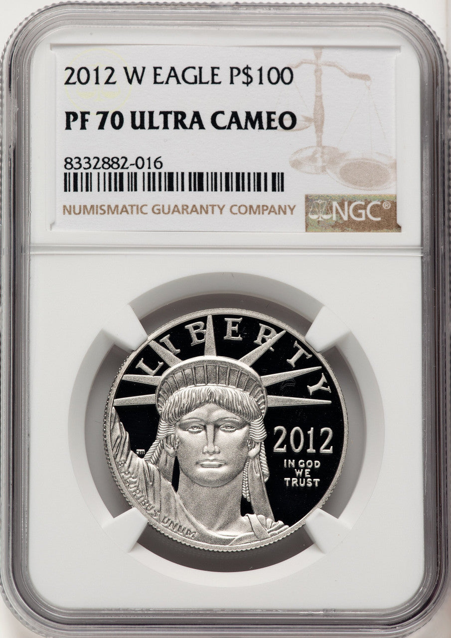 2012-W $100 One-Ounce Platinum Eagle Brown Label NGC PF70 (774692019)