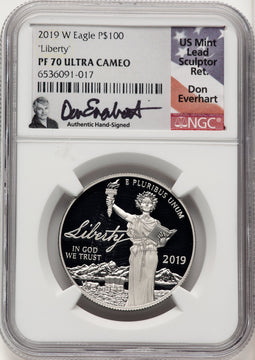 2019-W $100 One-Ounce Platinum Eagle Liberty Don Everhart NGC PF70