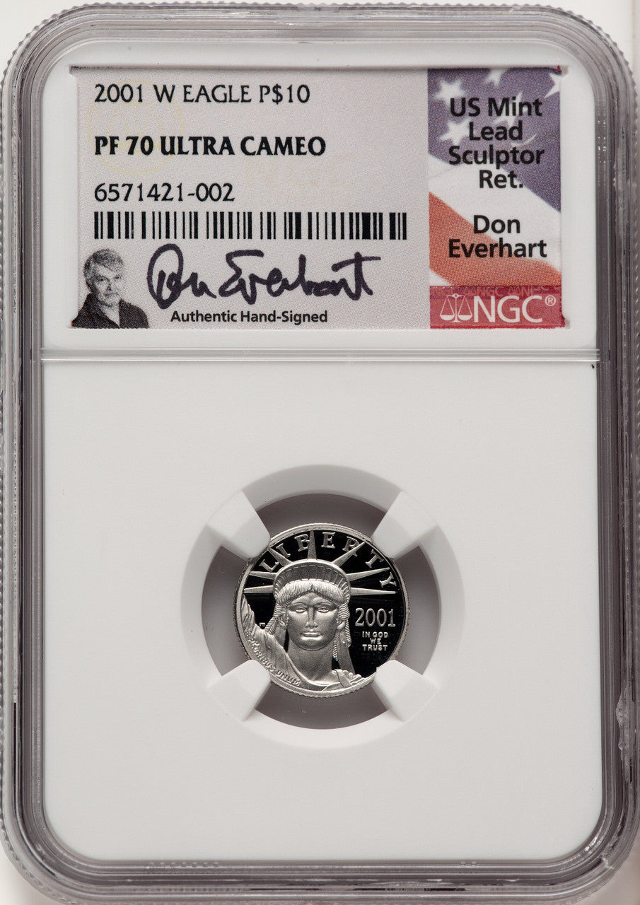 2001-W Platinum American Eagle 4-Coin Set NGC PF70 Don Everhart