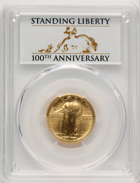 2016-W 25C Standing Liberty 100th Anniversary Gold Centennial FS 100th Anniversary PCGS MS70 (520625007)
