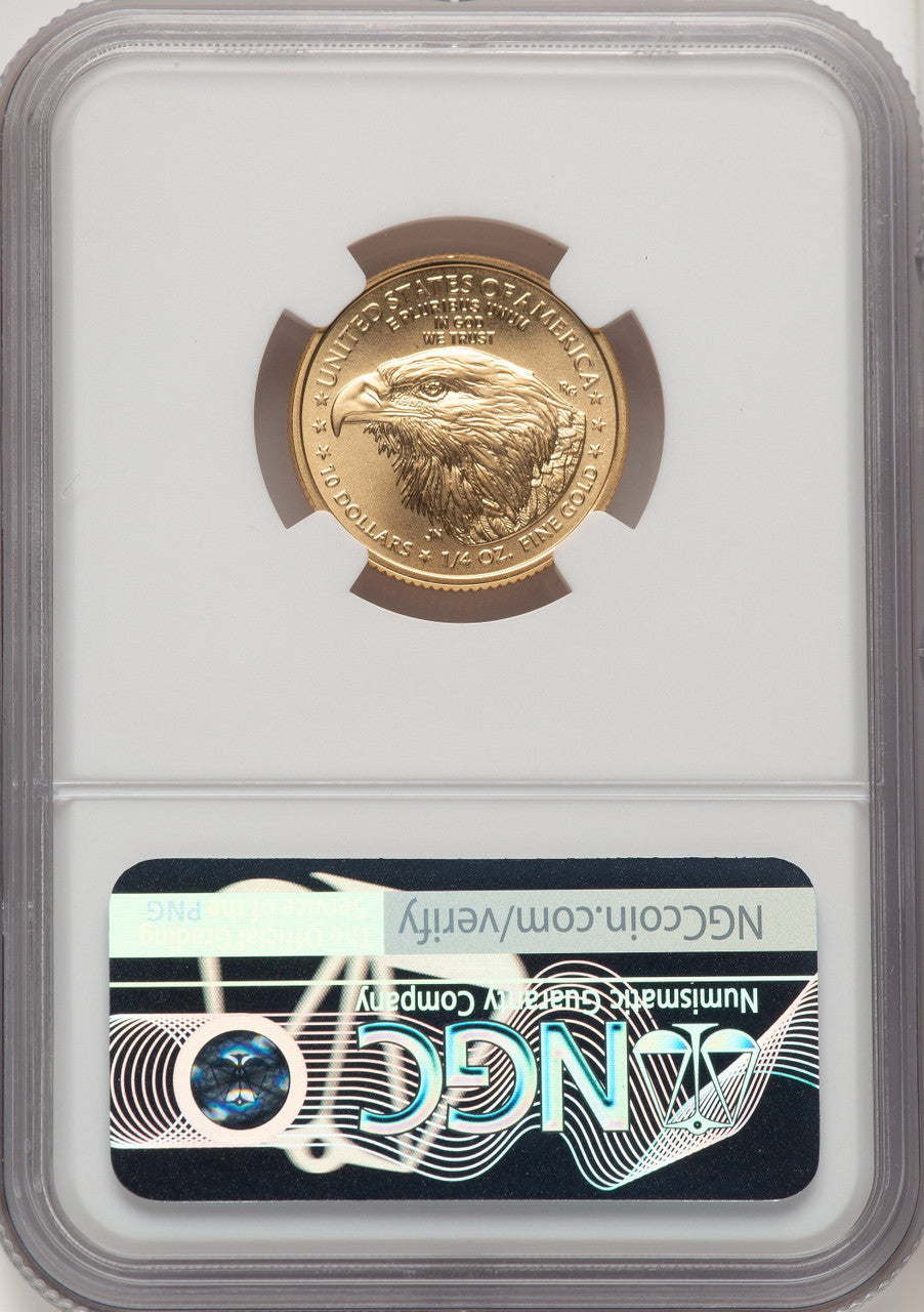 2022 $10 Quarter Ounce Gold Eagle FS ER Blue NGC MS70