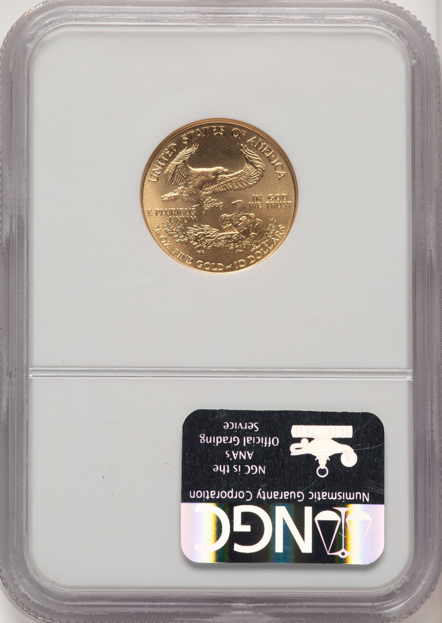 2004 $10 Quarter-Ounce Gold Eagle Brown Label NGC MS70 (520625026)