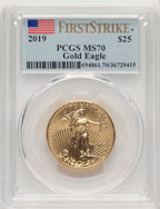 2019 $25 Half Ounce Gold Eagle First Strike FS Flag PCGS MS70