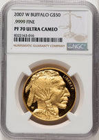 2007-W G$50 One-Ounce Gold Buffalo .9999 Fine Gold NGC PF70 (772047060)
