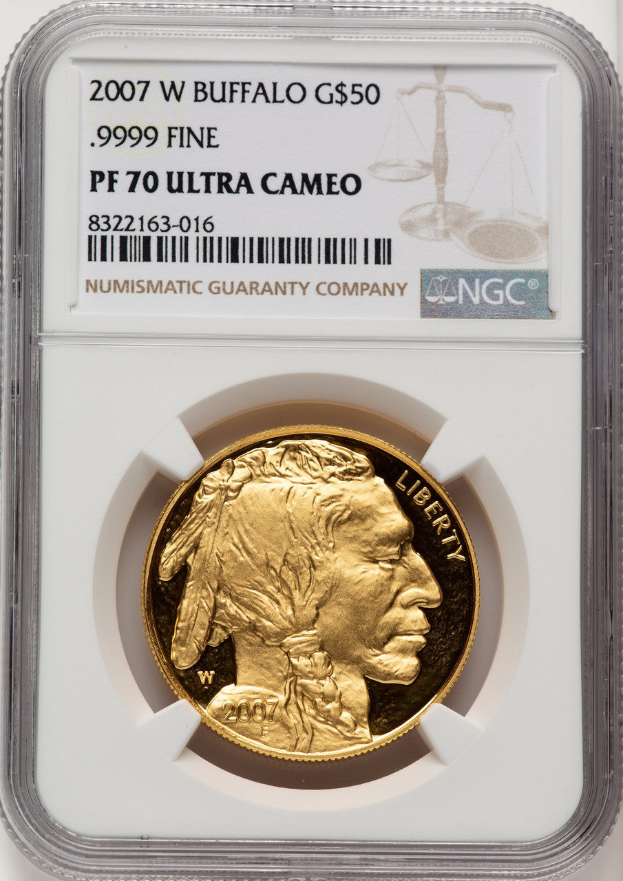 2007-W G$50 One-Ounce Gold Buffalo .9999 Fine Gold NGC PF70 (772047060)