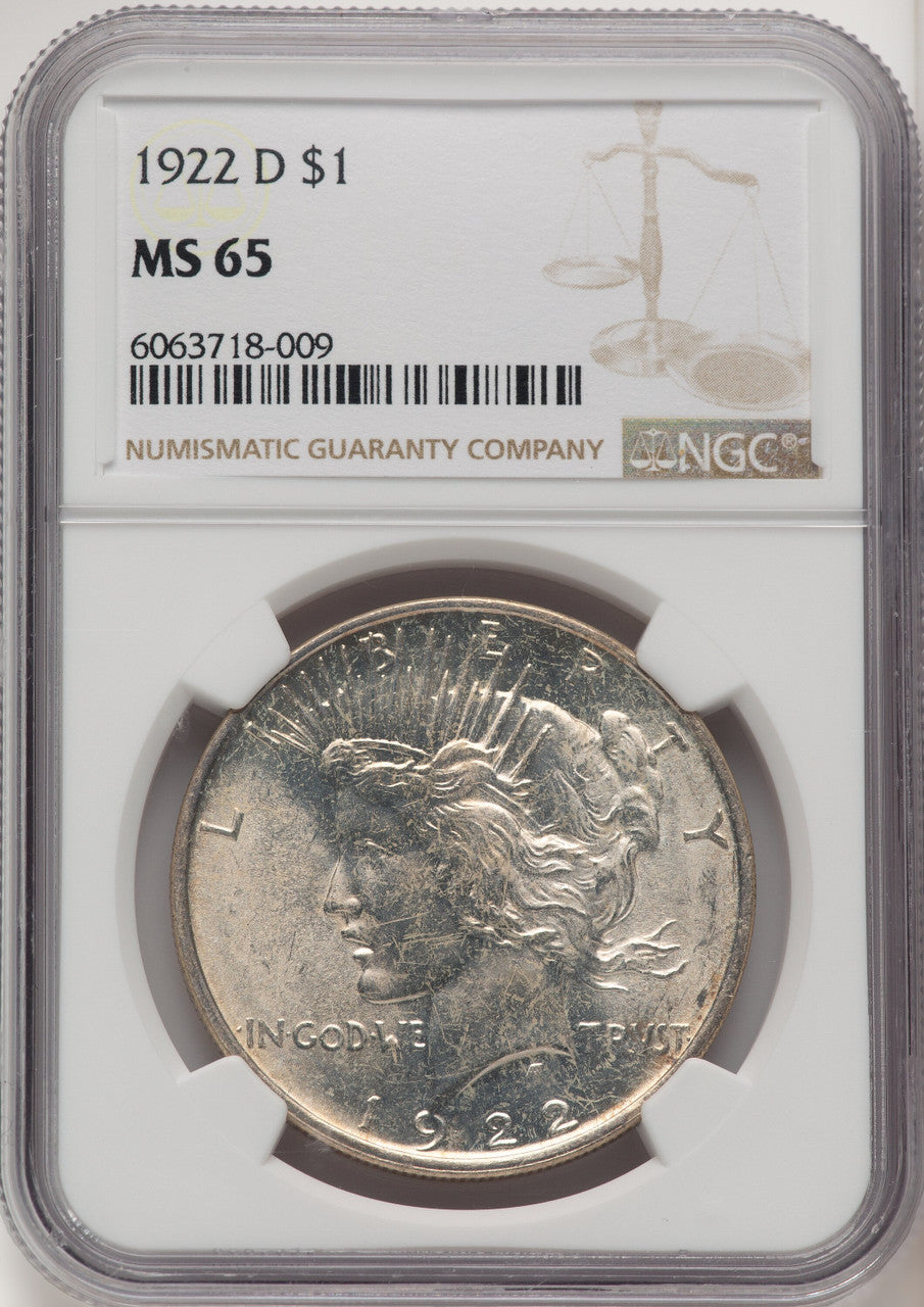 1922-D Peace Dollar NGC MS65 (771656048)