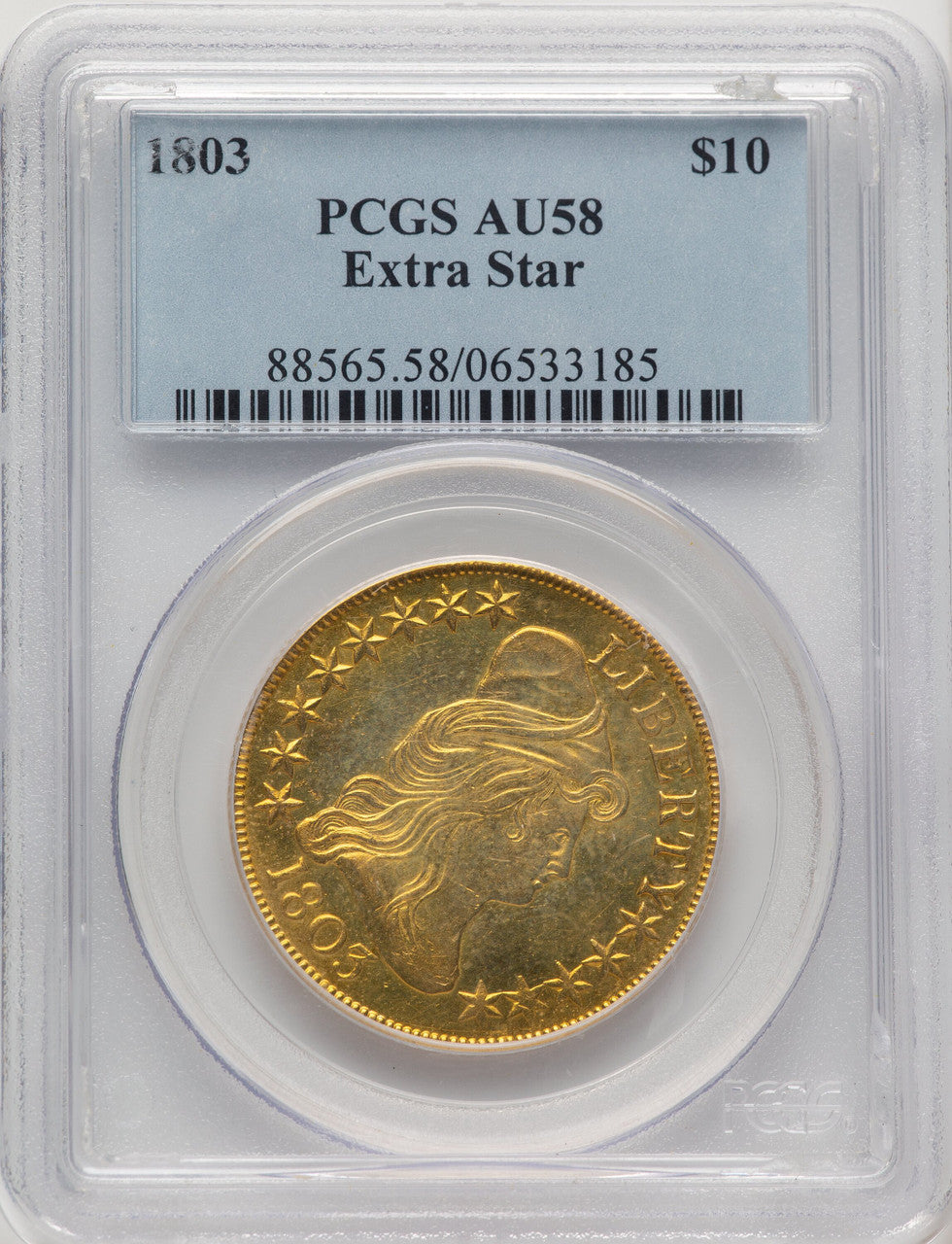 1803 $10 Extra Star Early Eagle PCGS AU58