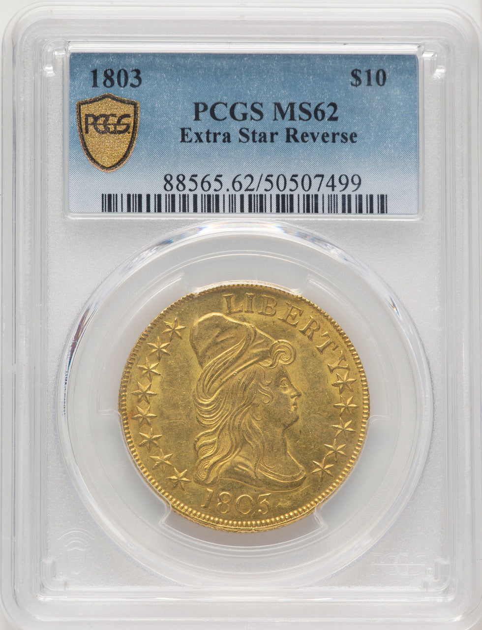 1803 $10 Extra Star Early Eagle PCGS MS62
