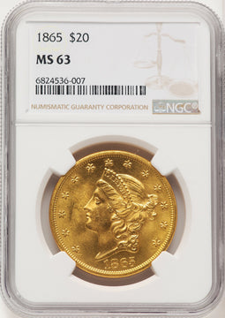 1865 $20 Liberty Double Eagle NGC MS63 (774857010)