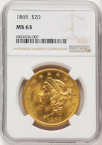 1865 $20 Liberty Double Eagle NGC MS63 (774857010)