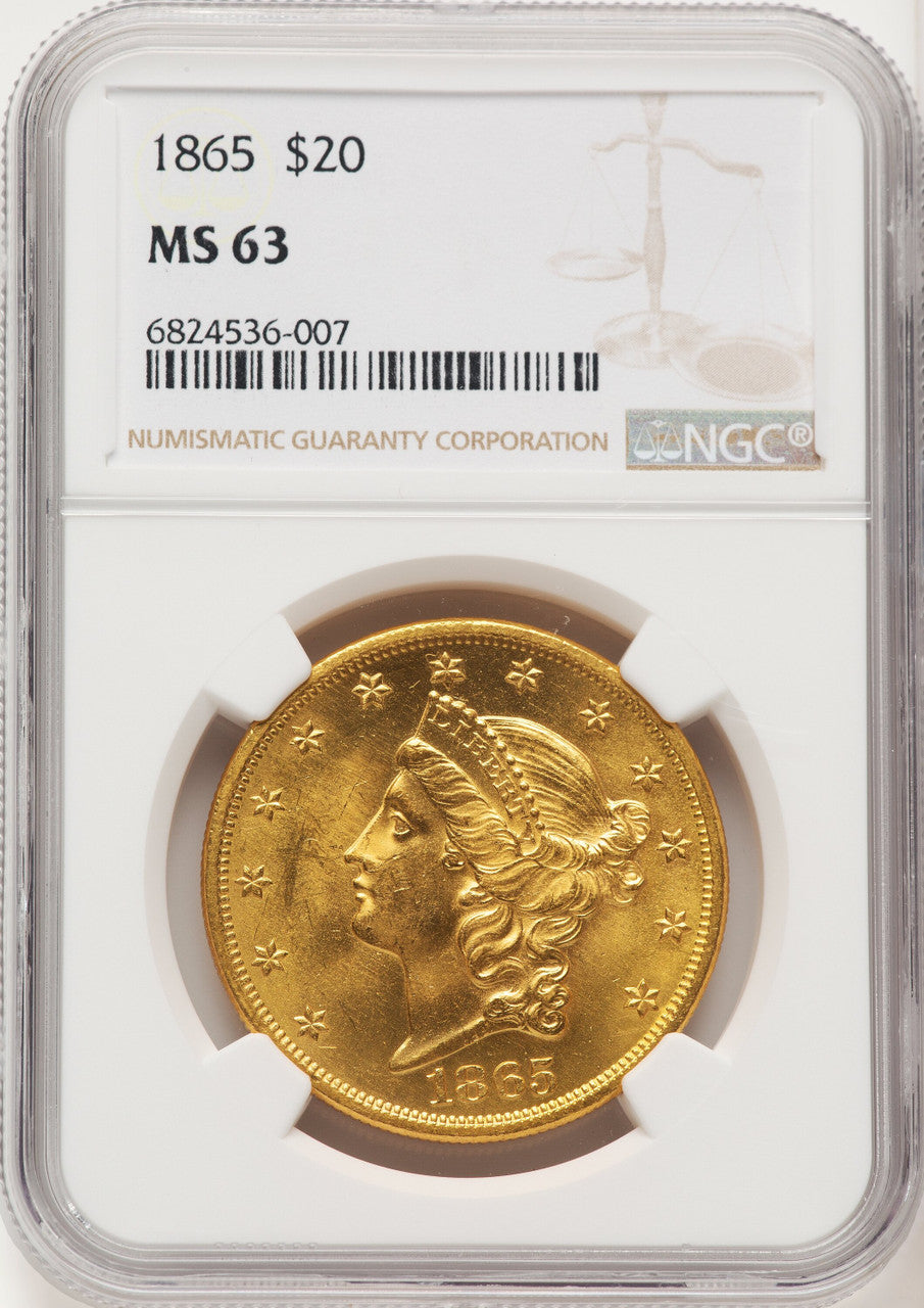 1865 $20 Liberty Double Eagle NGC MS63 (774857010)