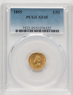 1855 G$1 Type Two Gold Dollar PCGS XF45