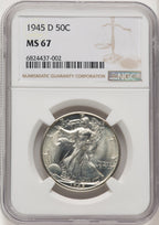 1945-D 50C Walking Liberty Half Dollar NGC MS67 (774667002)
