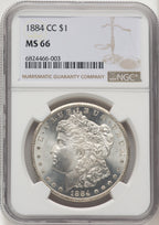 1884-CC Morgan Dollar NGC MS66 (774667008)