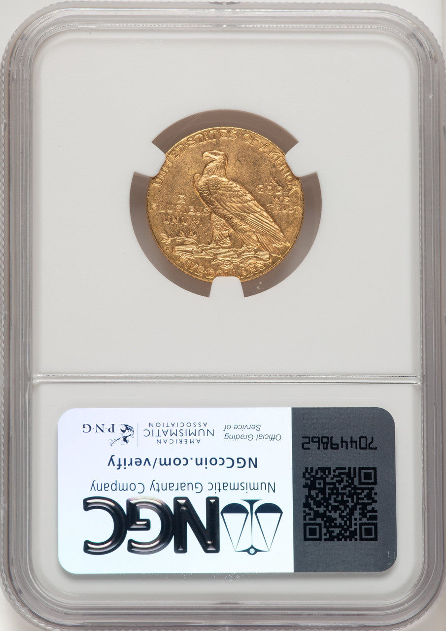 1908-D $5 Indian Half Eagle NGC MS64 (774667021)