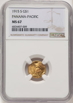 1915-S G$1 PAN-PAC Gold Dollar Commemorative Gold NGC MS67 (774667030)