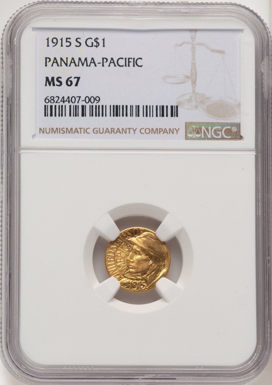 1915-S G$1 PAN-PAC Gold Dollar Commemorative Gold NGC MS67 (774667030)