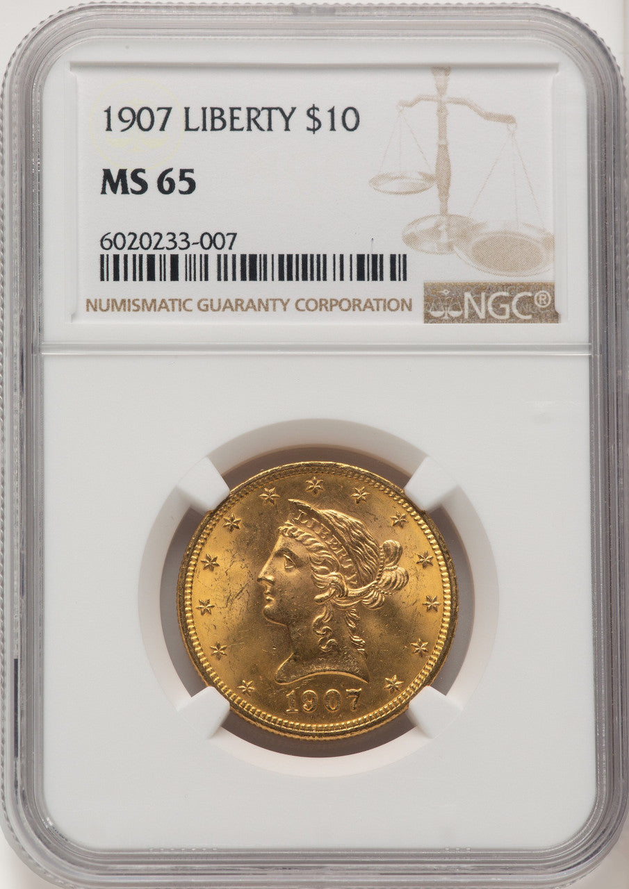 1907 $10 Liberty Liberty Eagle NGC MS65