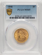 1898 $5 Liberty Half Eagle PCGS MS65