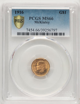 1916 G$1 McKinley Commemorative Gold PCGS MS66 (775166001)