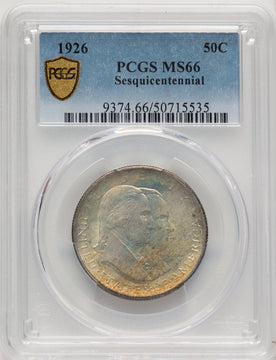 1926 50C Sesquicentennial Commemorative Silver PCGS MS66 (775242025)