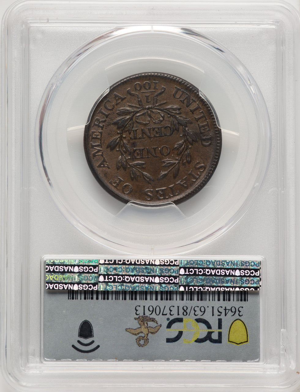 1807 1C S-276 Large Fraction Large Cent PCGS MS63