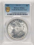 1886VAM-20 Morgan Dollar PCGS MS64