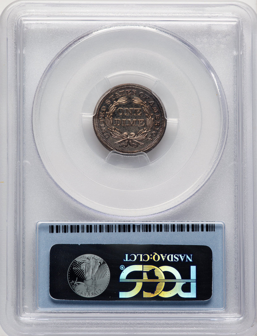 1857 10C CA Proof Seated Dime PCGS PR65