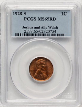 1928-S 1C RD Lincoln Cent PCGS MS65