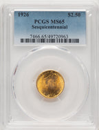 1926 $2.50 SESQUI Commemorative Gold PCGS MS65 (774890036)