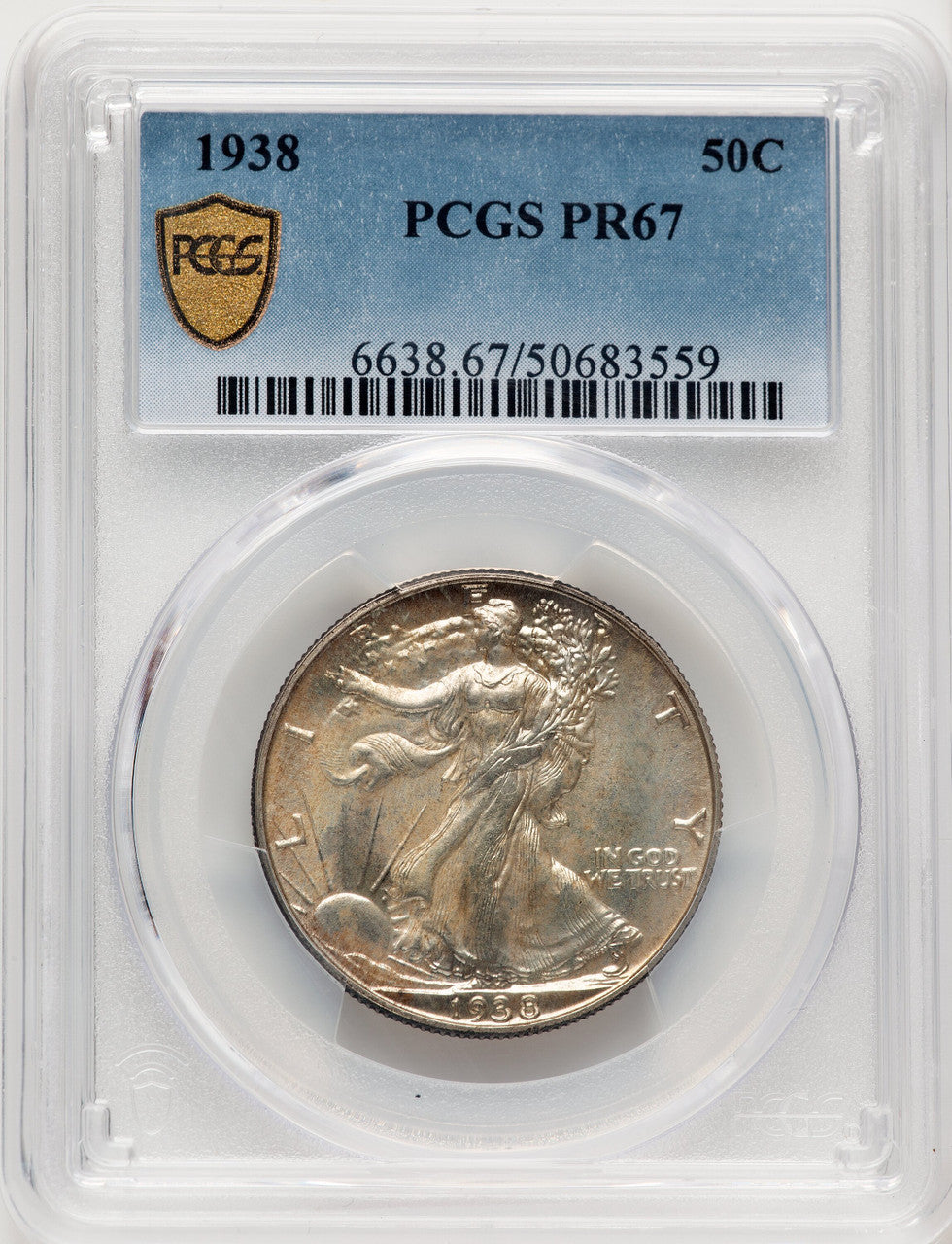 1938 50C Proof Walking Liberty Half Dollar PCGS PR67 (774770037)