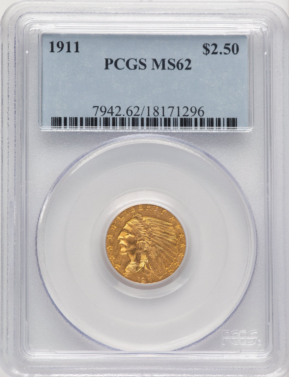1911 $2.50 Indian Quarter Eagle PCGS MS62 (774783009)