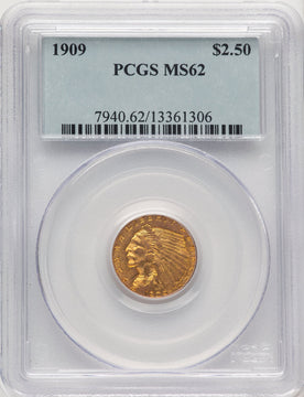 1909 $2.50 Indian Quarter Eagle PCGS MS62 (774783031)