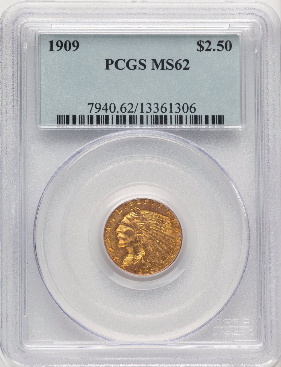 1909 $2.50 Indian Quarter Eagle PCGS MS62 (774783031)