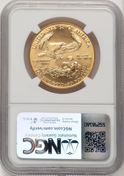 1987 $50 One-Ounce Gold Eagle Saint Gaudens Label NGC MS70 (518842018)